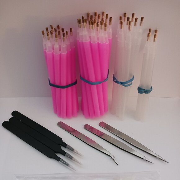 Dimond Art Accessories Lot for Crafts Drills Round Square Beads Trays Tweezers - Picture 3 of 5